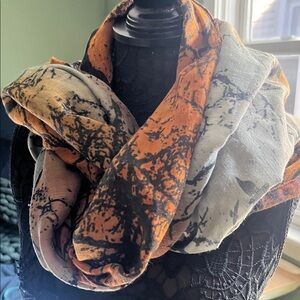 Orange and Black Abstract Scarf